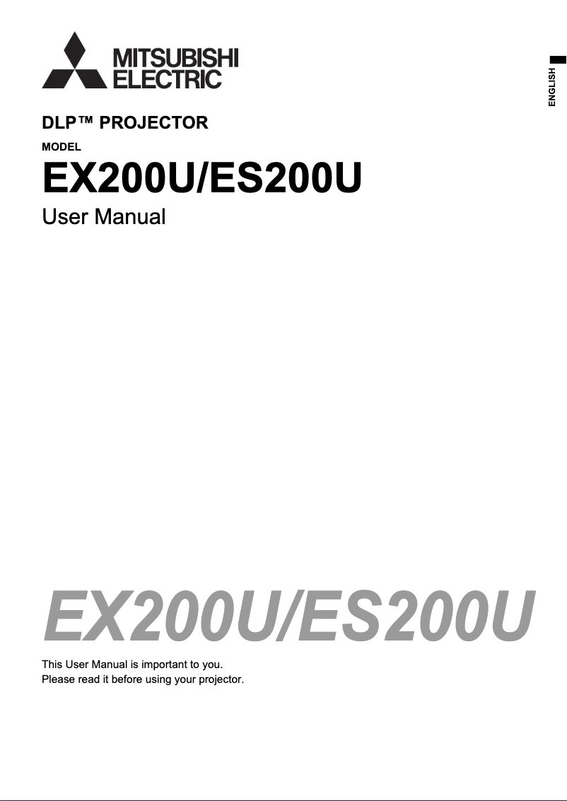 Page 1 de la notice Manuel utilisateur Mitsubishi ES200U