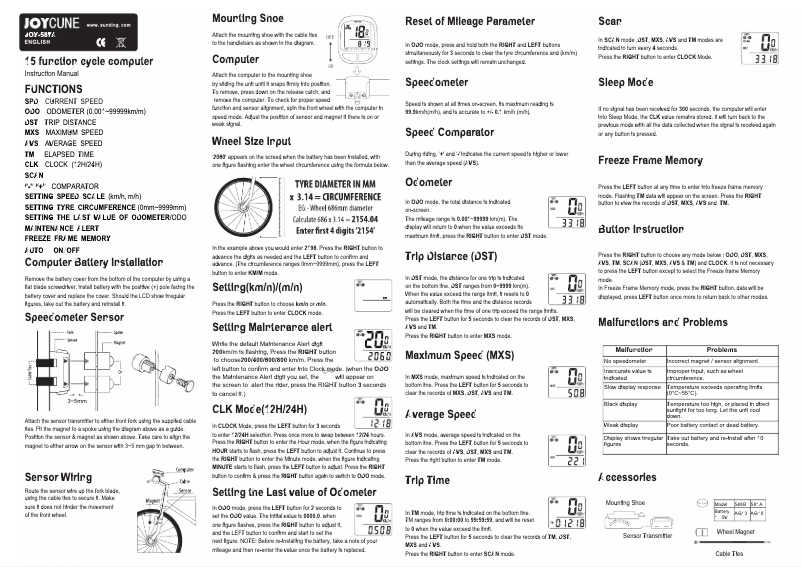 Page 1 de la notice Manuel utilisateur Sunding JOY-587A