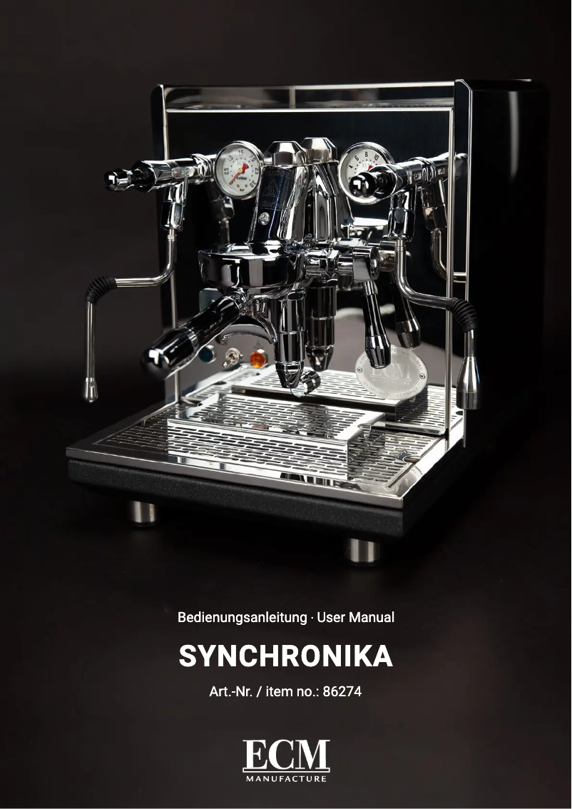 Image de la première page du manuel de l'appareil Synchronika