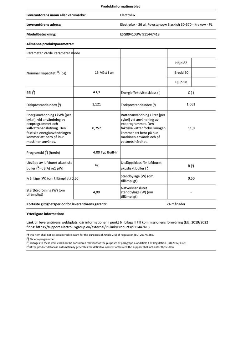 Imagen de la primera página del manual del dispositivo ESG89410UW