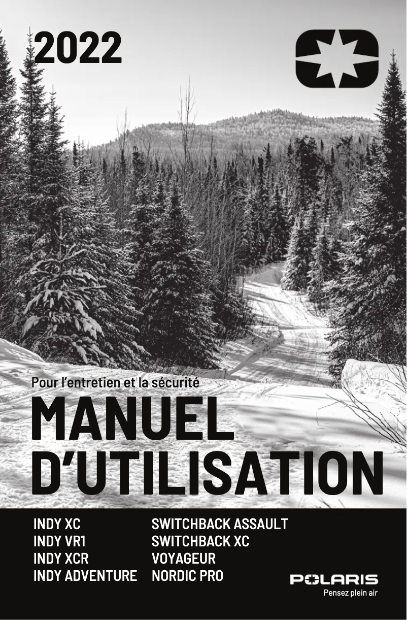 Image de la première page du manuel de l'appareil 650 Indy VR1 (2022)