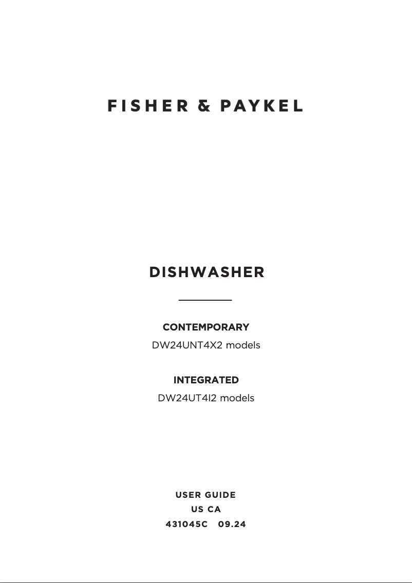 Page n°1 - Manuel utilisateur Fisher & Paykel DW24UNT4X2