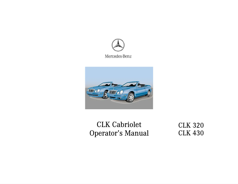 Imagen de la primera página del manual del dispositivo CLK Cabriolet (2000)