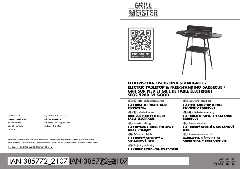 Image de la première page du manuel de l'appareil SEGS 2200 B2