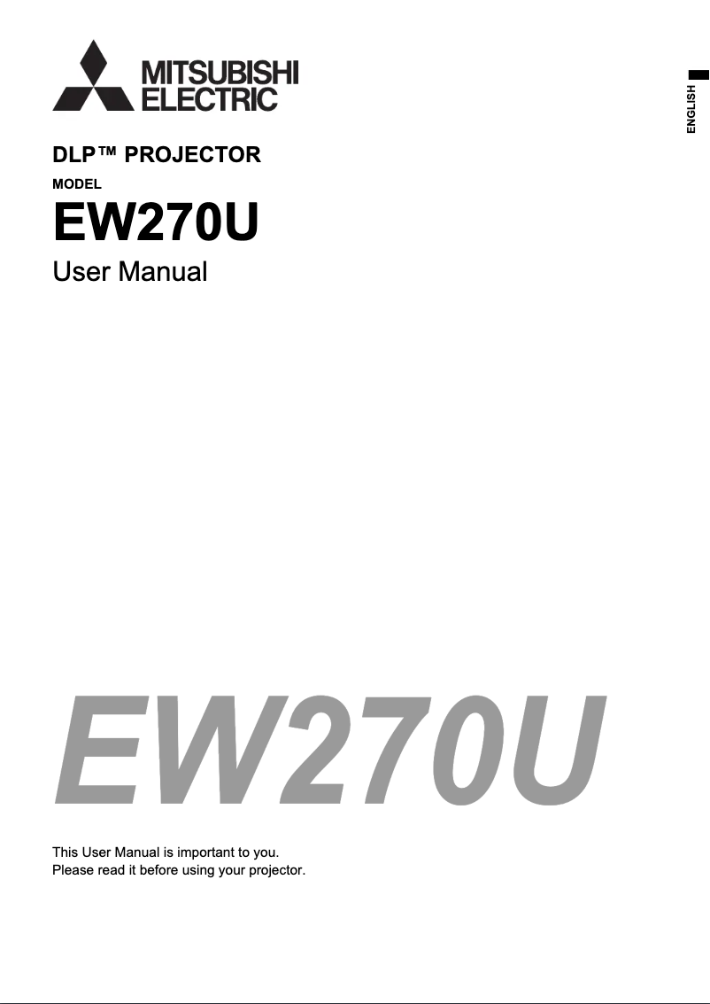 Page 1 de la notice Manuel utilisateur Mitsubishi EW270U