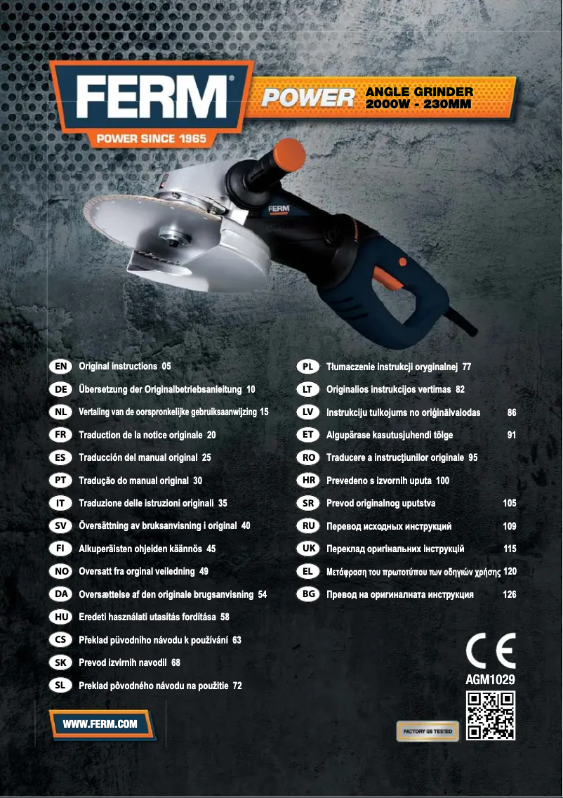 Page n°1 - Manuel utilisateur Ferm AGM1029