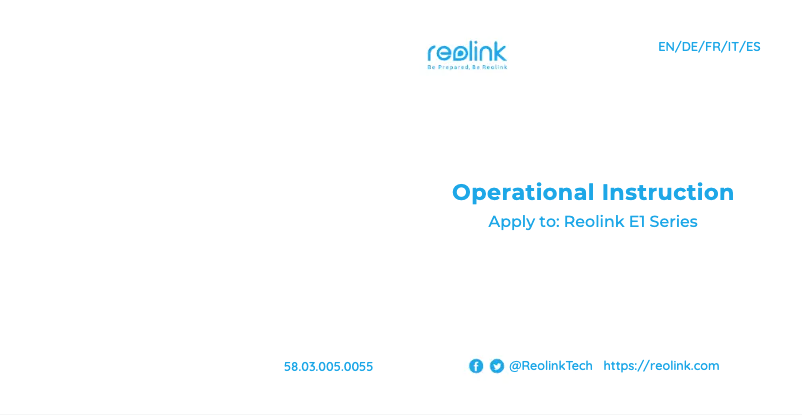 Image de la première page du manuel de l'appareil E1