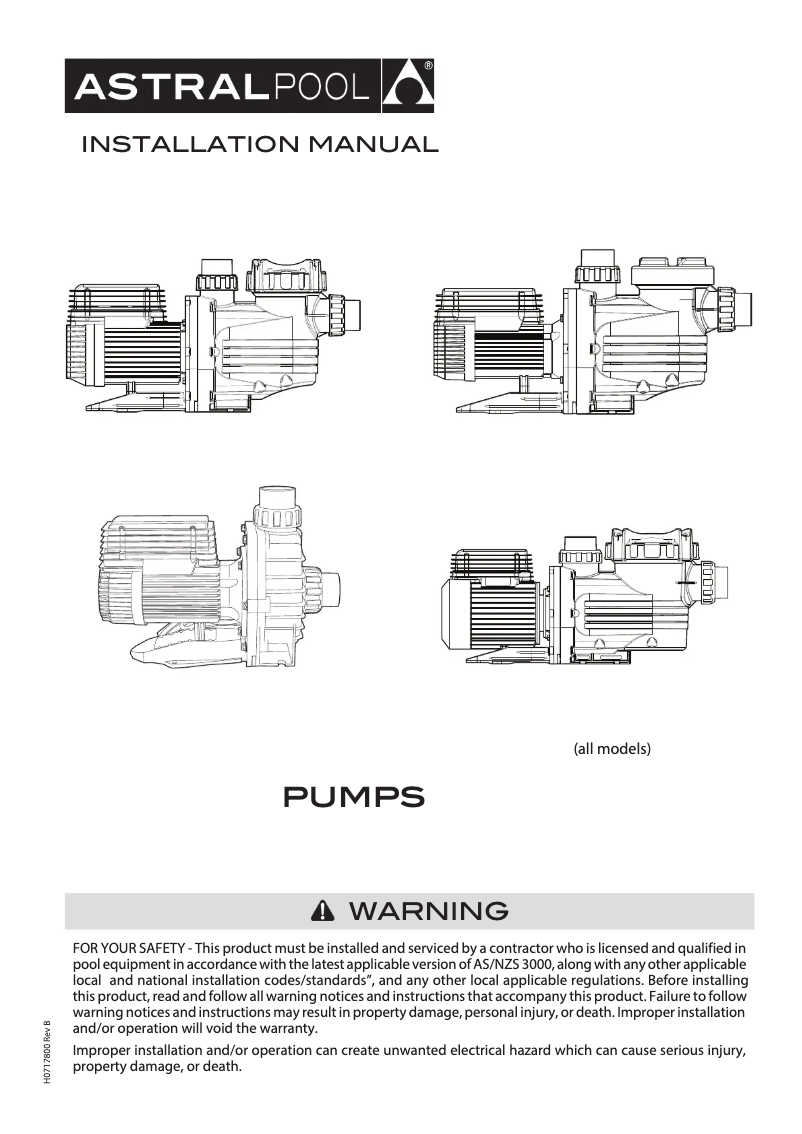 Page 1 de la notice Manuel utilisateur AstralPool XP 1.5