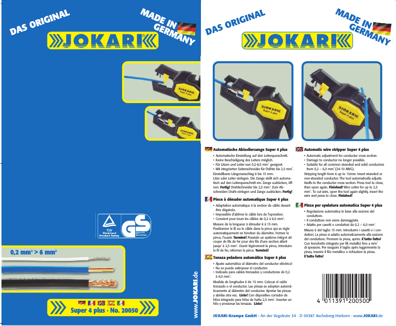 Page 1 de la notice Manuel utilisateur Jokari Super 4 plus