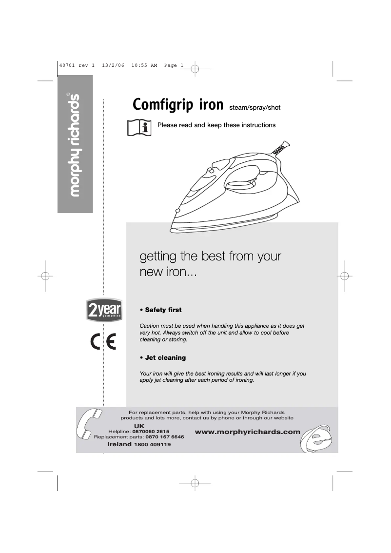 Página 1 del manual Manual de usuario Morphy Richards 40701