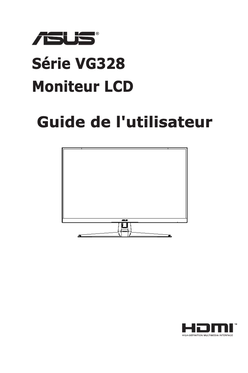 Page 1 de la notice Manuel utilisateur Asus TUF Gaming VG328H1B