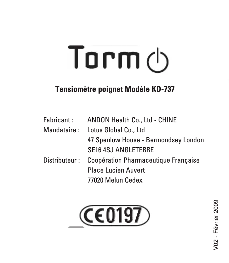 Página 1 del manual Manual de usuario Torm KD-737