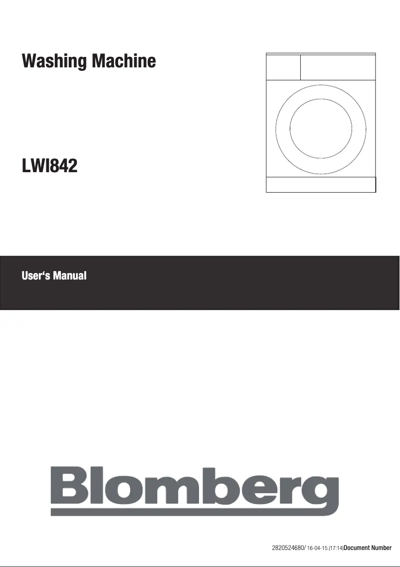 Page n°1 - Manuel utilisateur Blomberg LWI 842
