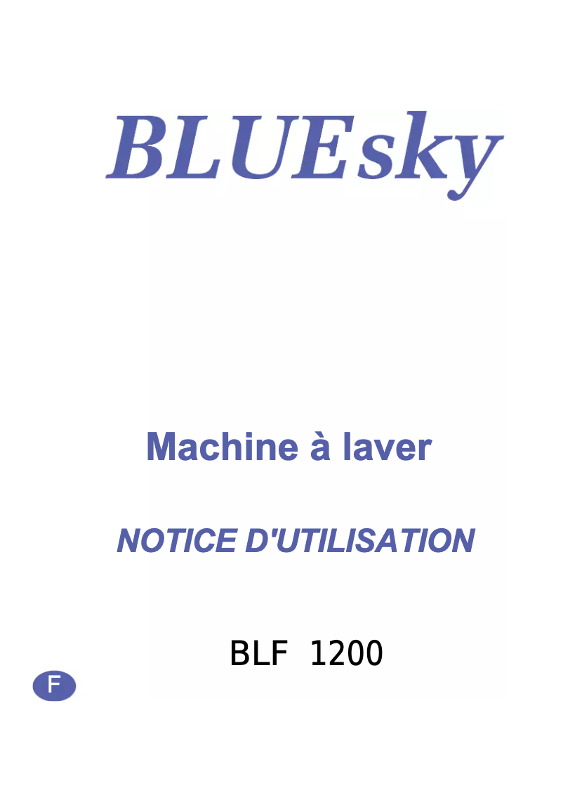 Page 1 de la notice Manuel utilisateur Bluesky BLF 1200
