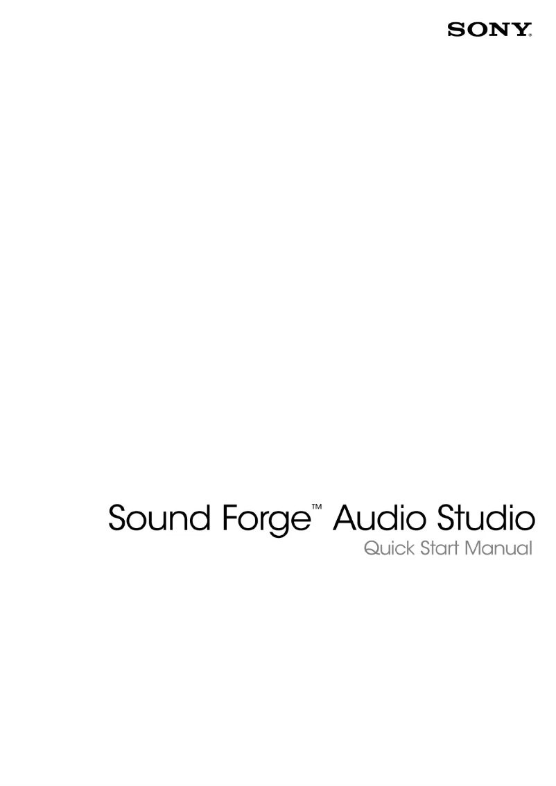 Page n°1 - Manuel utilisateur Sony Sound Forge Audio Studio 10