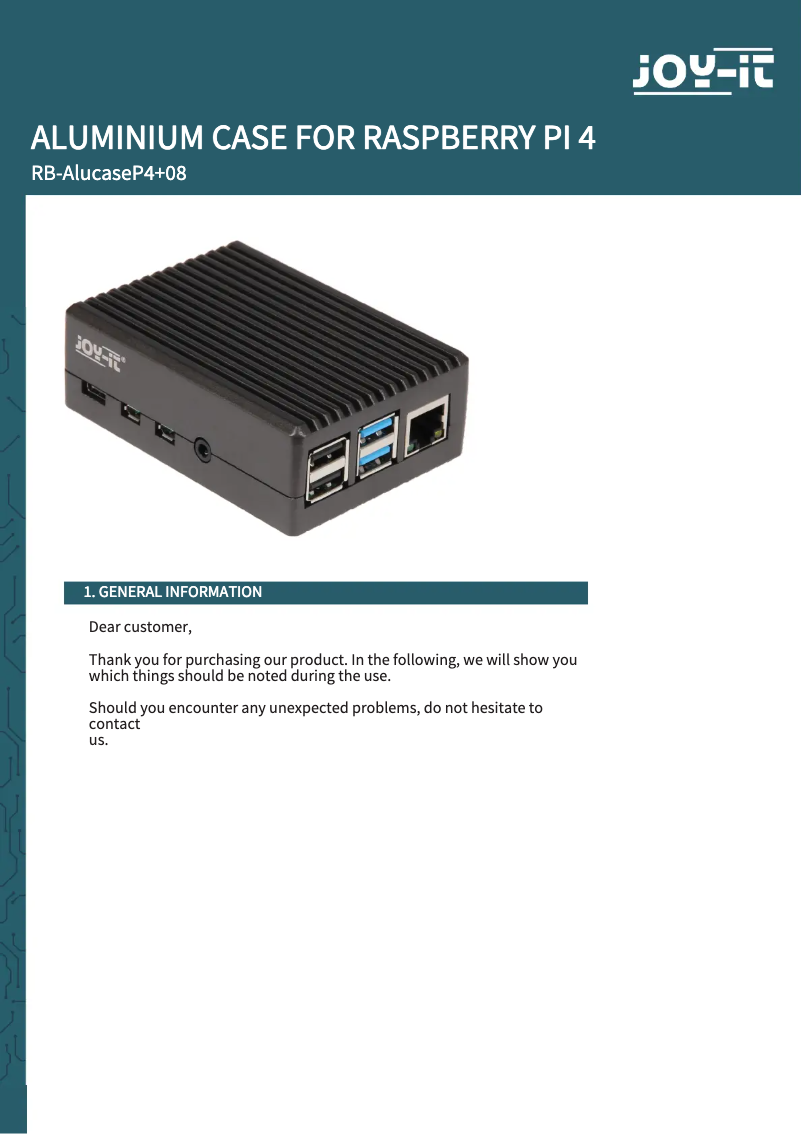 Image de la première page du manuel de l'appareil RB-AlucaseP4+08