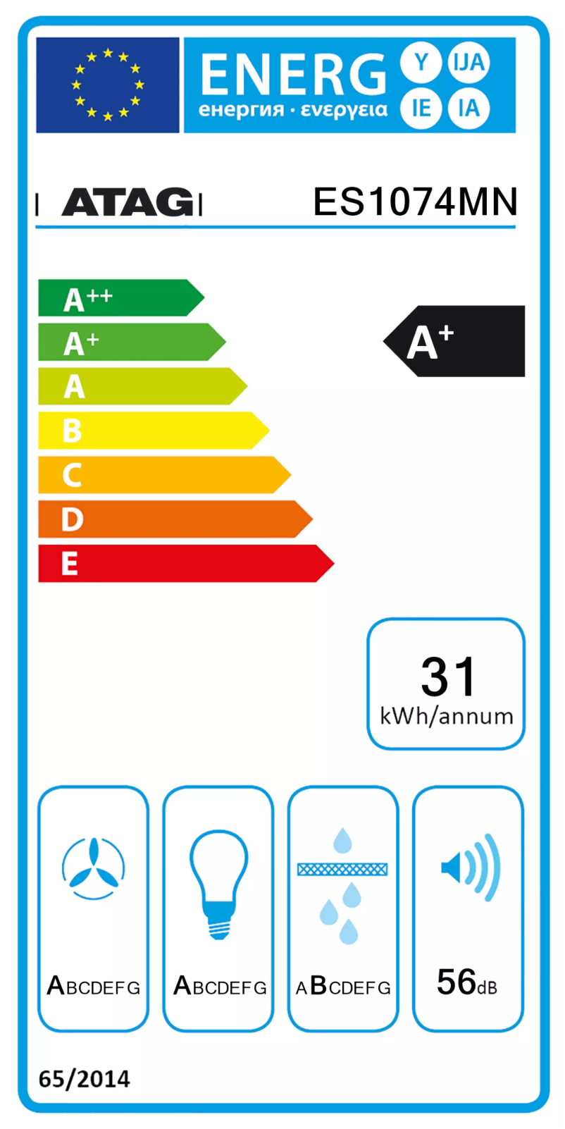Page n°1 - Label énergétique Atag ES1074MN