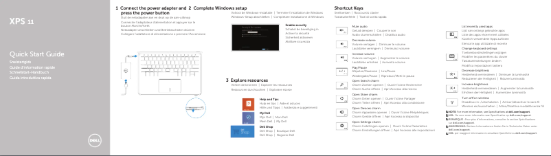 Image de la première page du manuel de l'appareil XPS 11