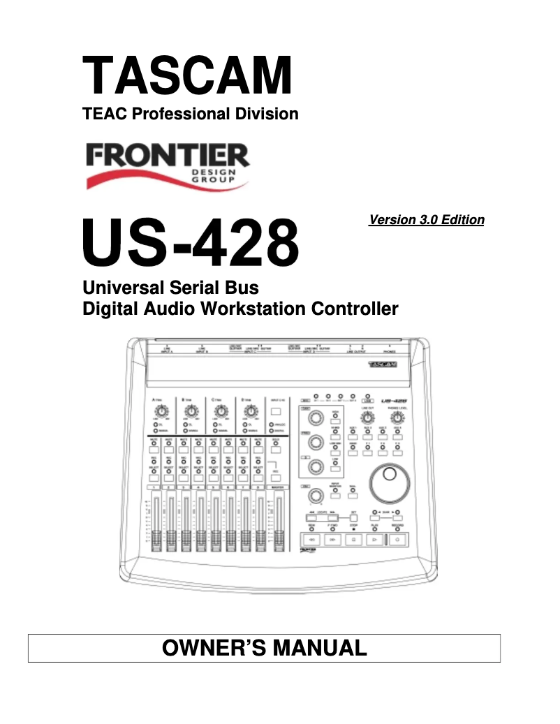 Page n°1 - Manuel utilisateur Tascam US-428
