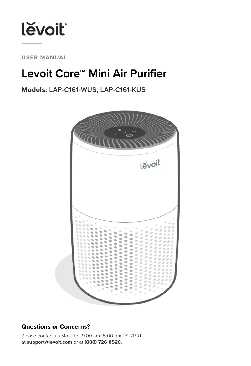 Page 1 de la notice Manuel utilisateur Levoit Core Mini