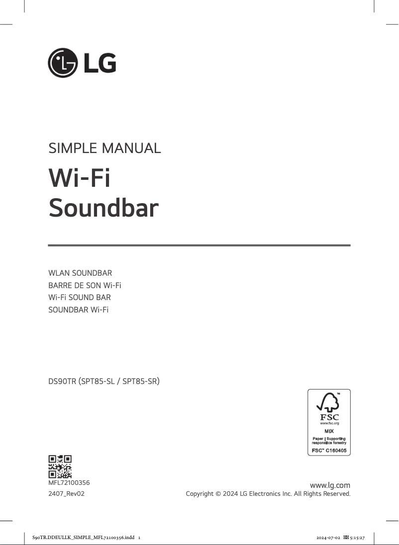 First page image of the manual for DS90TR