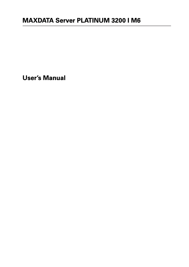 Page n°1 - Manuel utilisateur Maxdata Platinum 3200 i