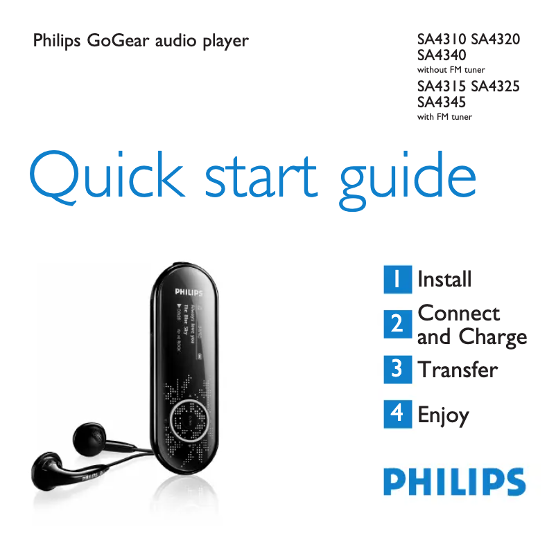Página 1 del manual Guía de inicio rápido Philips GoGear SA4315
