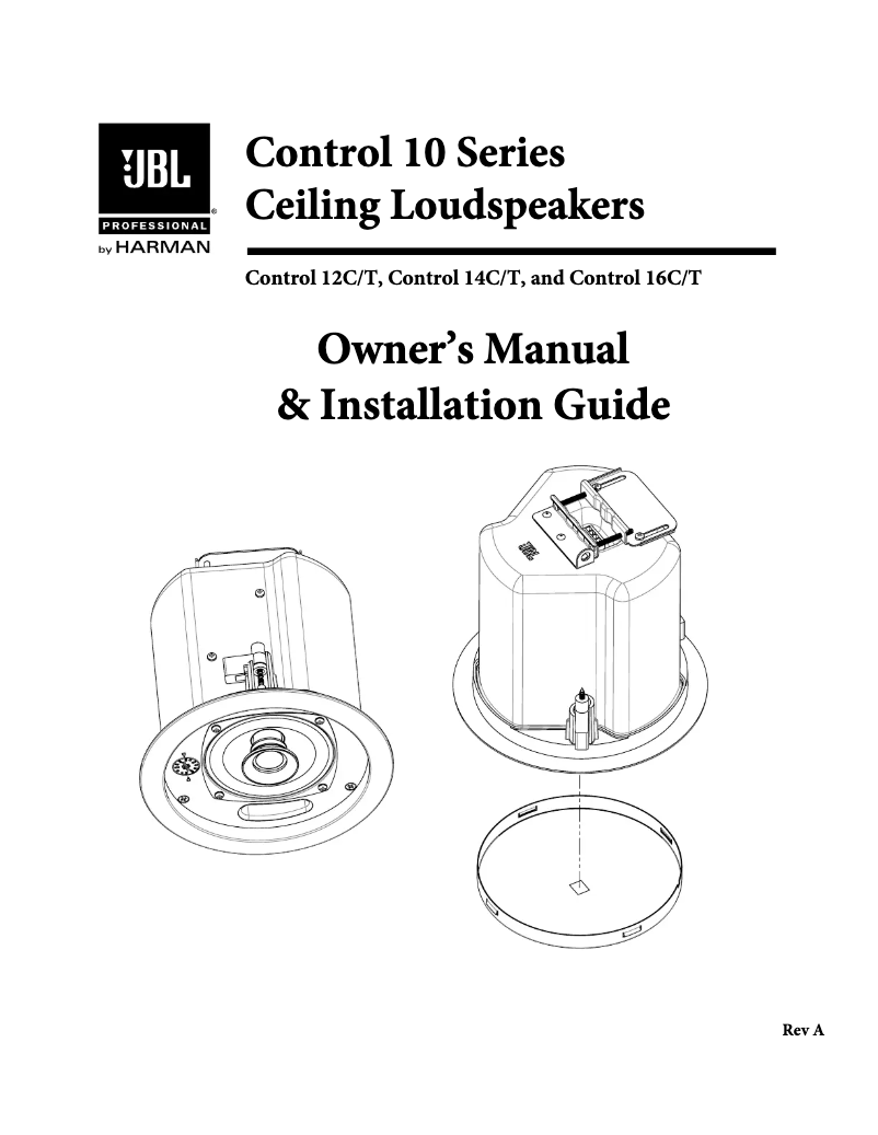 Page n°1 - Manuel utilisateur JBL Control 14C/T