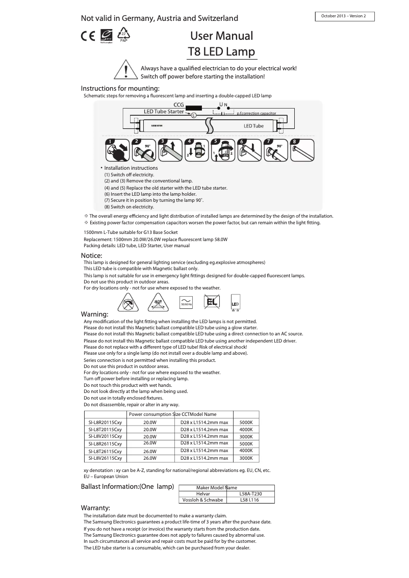 Page n°1 - Manuel utilisateur Samsung SI-L8T26115CEU