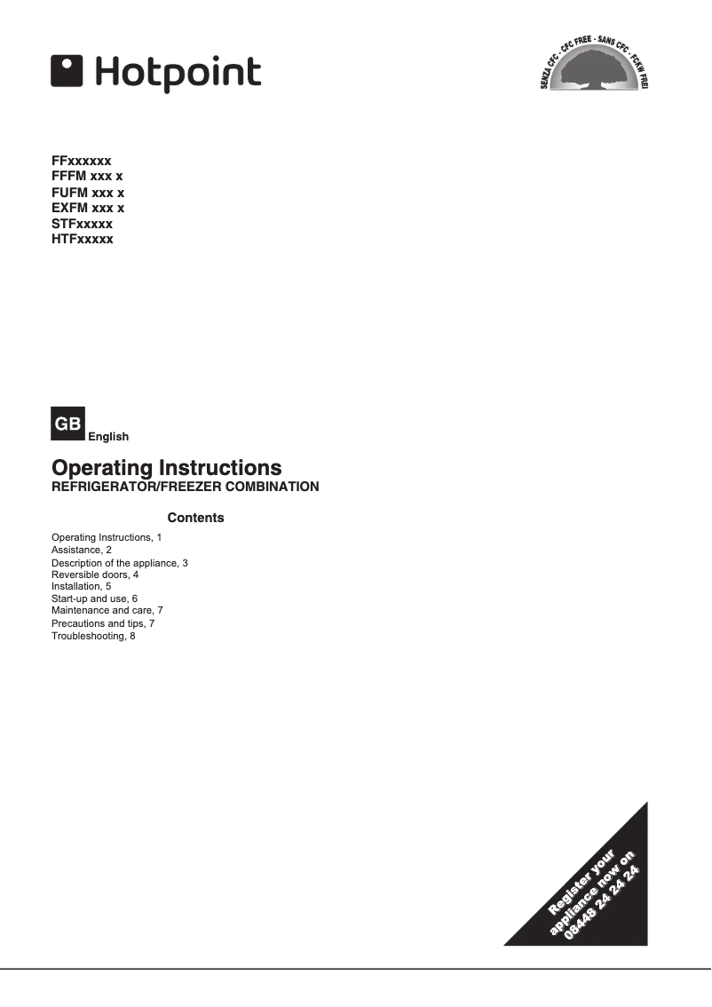 Page n°1 - Manuel utilisateur Hotpoint HTF175WP
