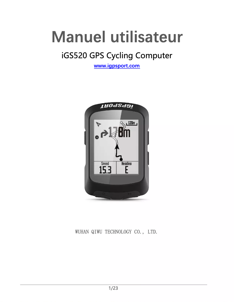 Image de la première page du manuel de l'appareil iGS520