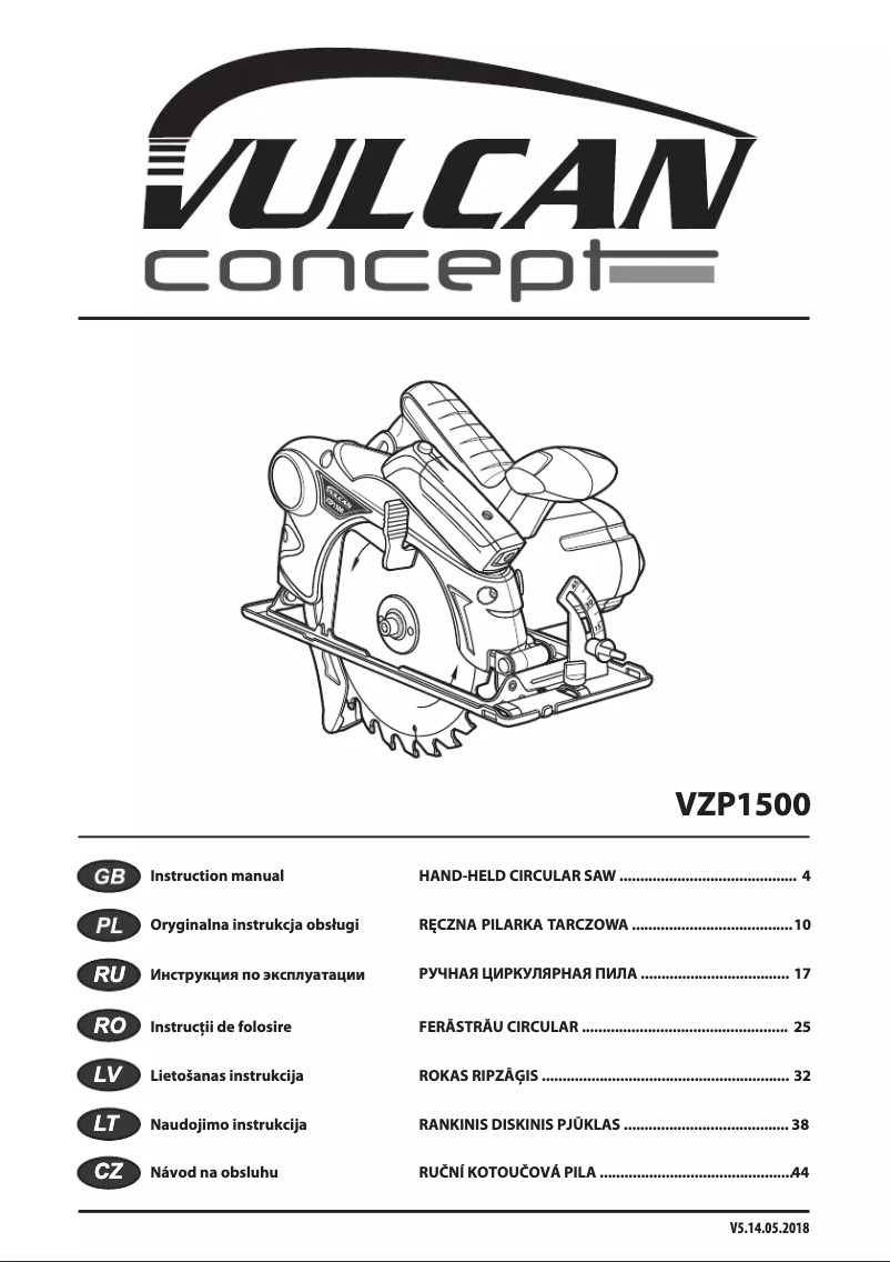 Page 1 de la notice Manuel utilisateur Vulcan VZP1500