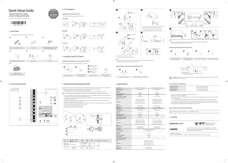 Page n°1 - Manuel utilisateur Samsung HG43NJ690YF