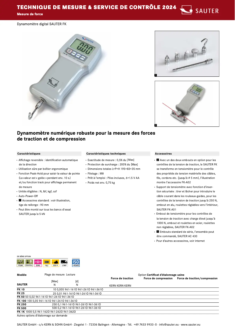 Page 1 de la notice Brochure Sauter FK 25