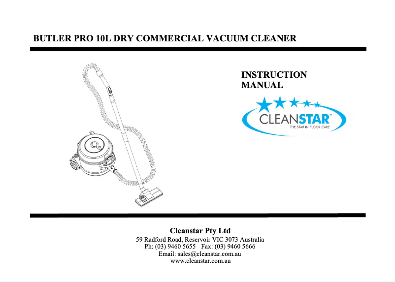 Página 1 del manual Manual de usuario CleanStar Butler Pro VBUT-PRO