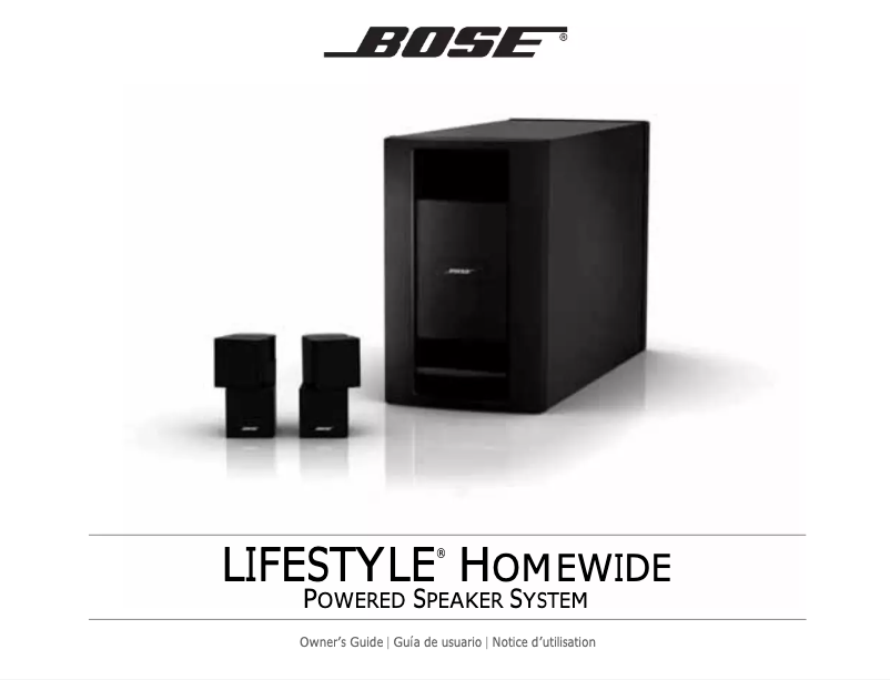 Page 1 de la notice Manuel utilisateur Bose Lifestyle Homewide