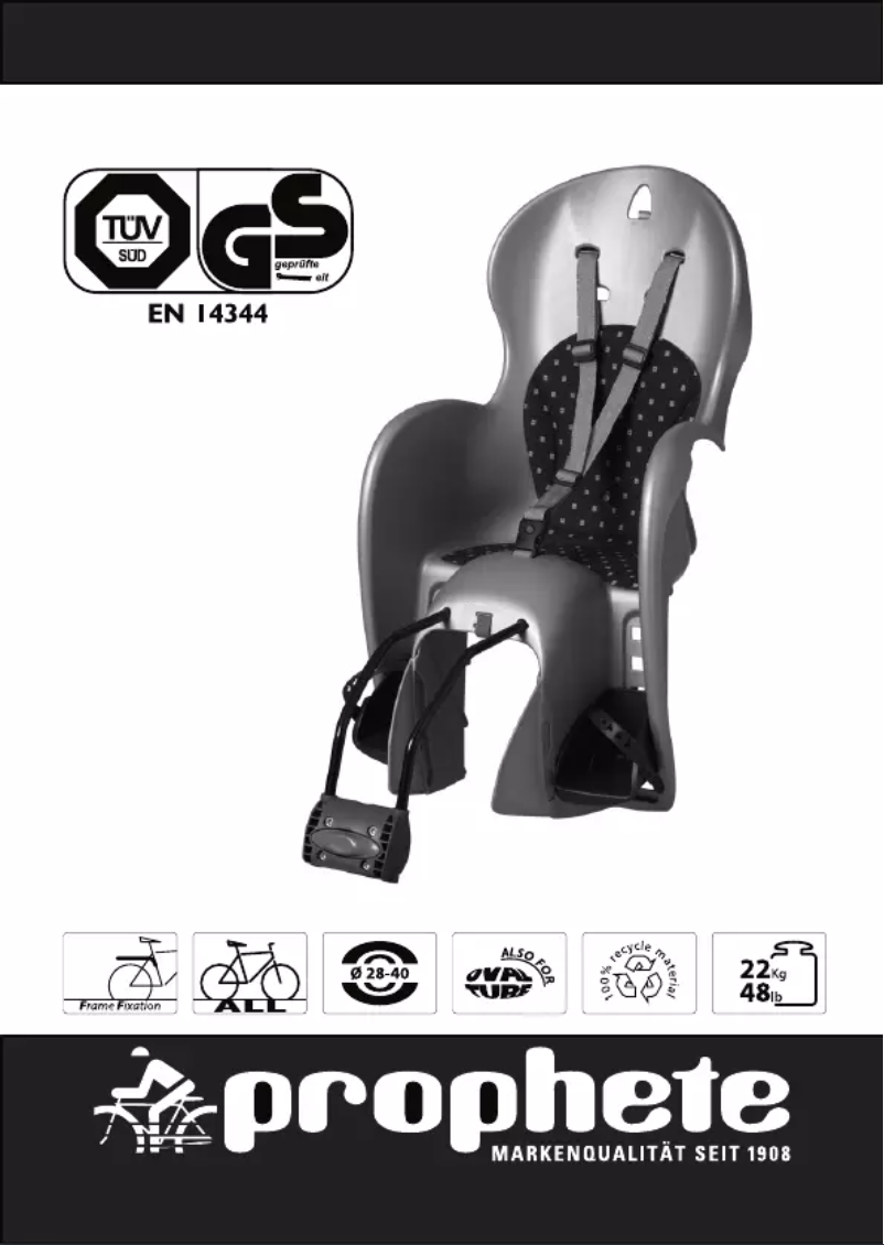 Page 1 de la notice Manuel utilisateur Prophete EN 14344