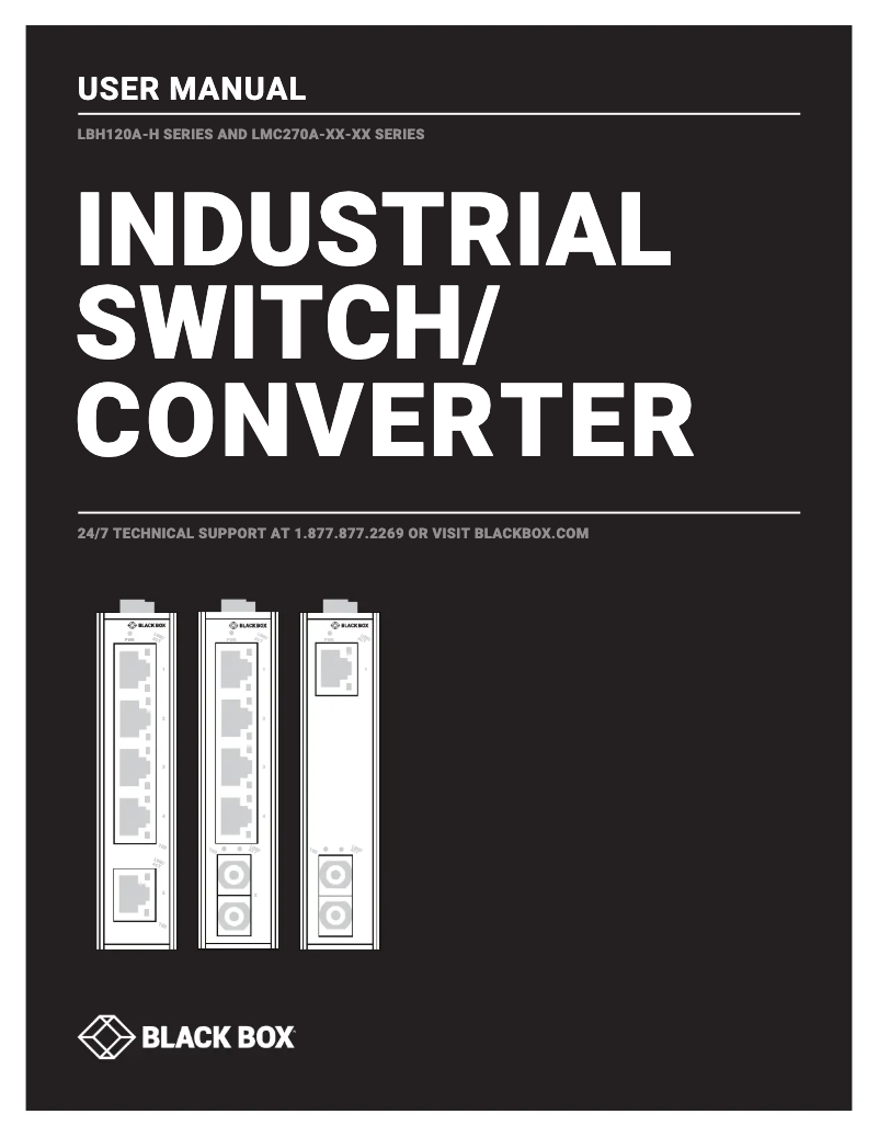 Page 1 de la notice Manuel utilisateur Black Box LBH120A-H-SC