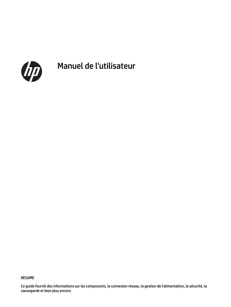Page 1 de la notice Manuel utilisateur HP ENVY 16