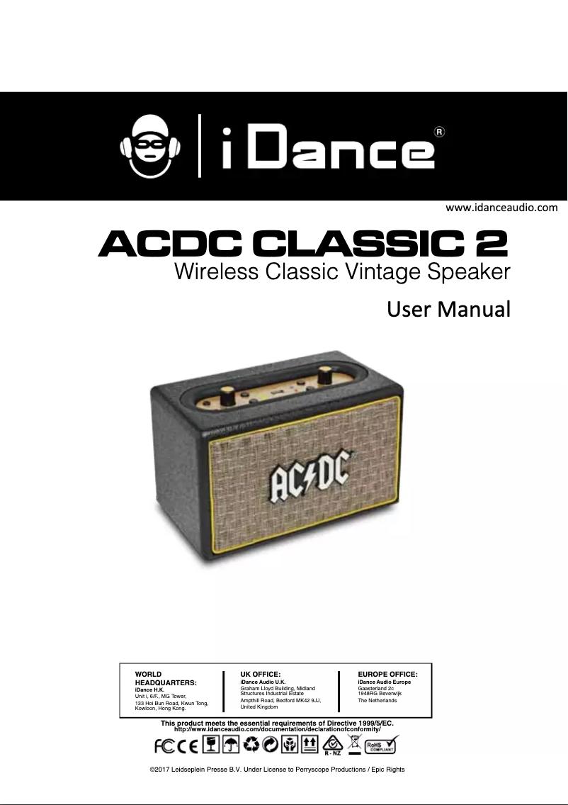 Page n°1 - Manuel utilisateur iDance ACDC Classic 2