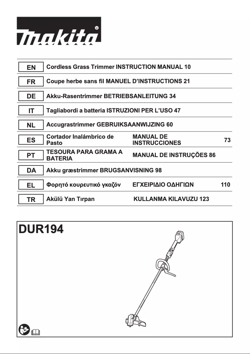 Page 1 de la notice Manuel utilisateur Makita DUR194