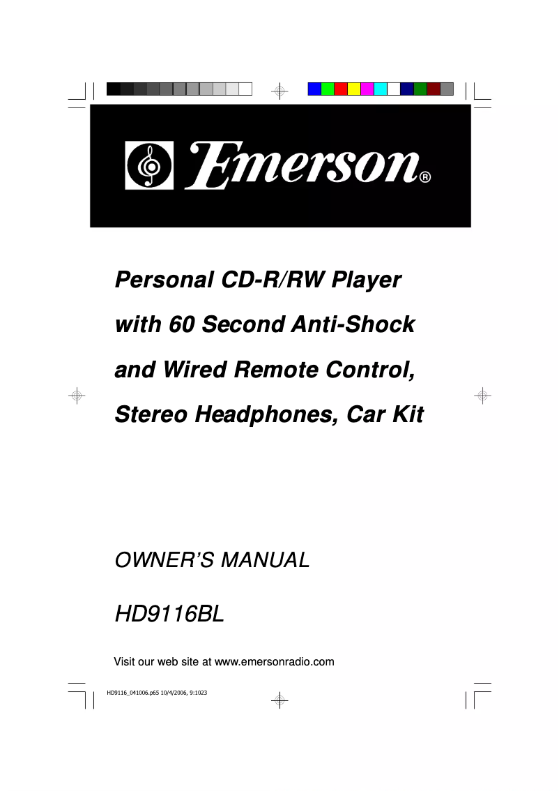 Page n°1 - Manuel utilisateur Emerson HD9116