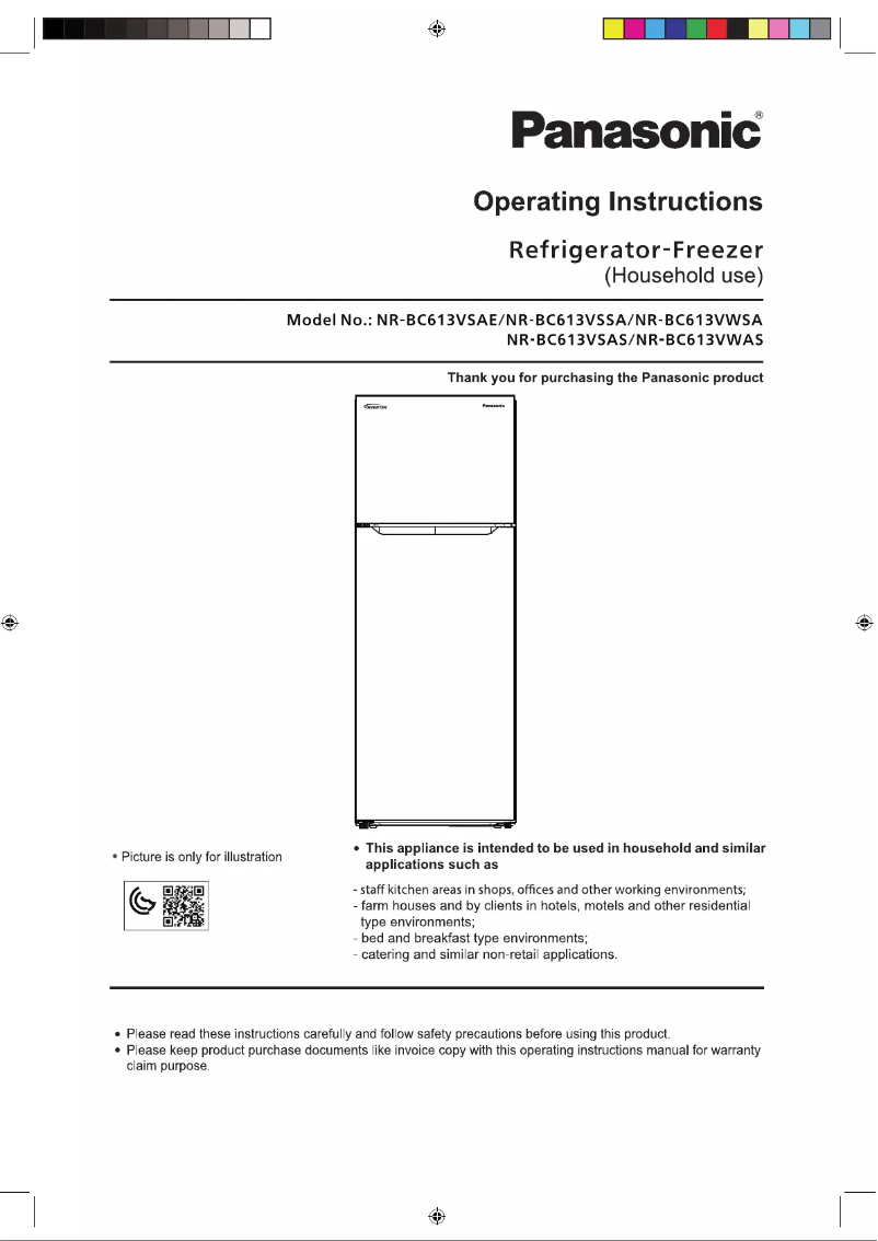 Page n°1 - Manuel utilisateur Panasonic NR-BC613