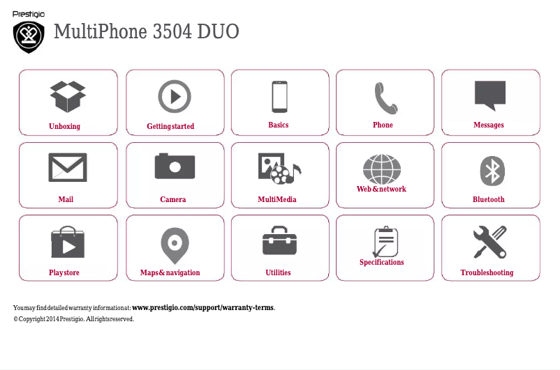 Page 1 de la notice Manuel utilisateur Prestigio Muze C3