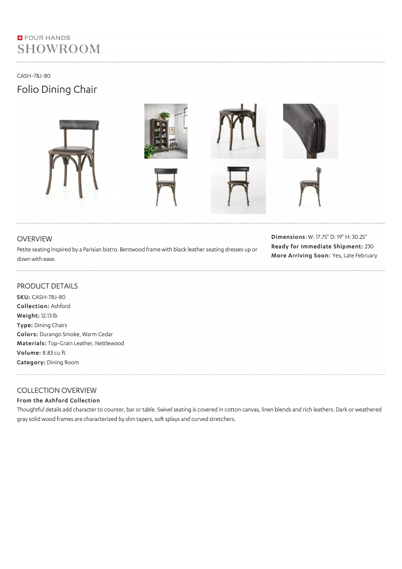 Página 1 del manual Manual de usuario Four Hands CASH-78J-80