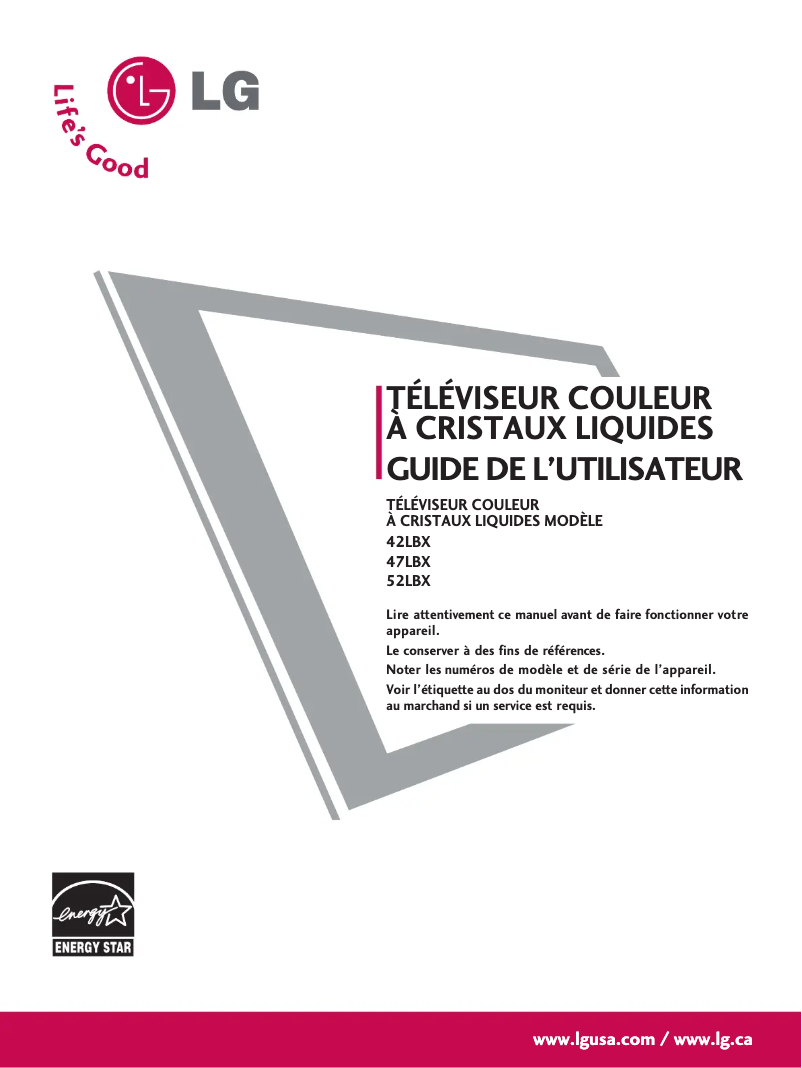 Image de la première page du manuel de l'appareil 47LB9DF