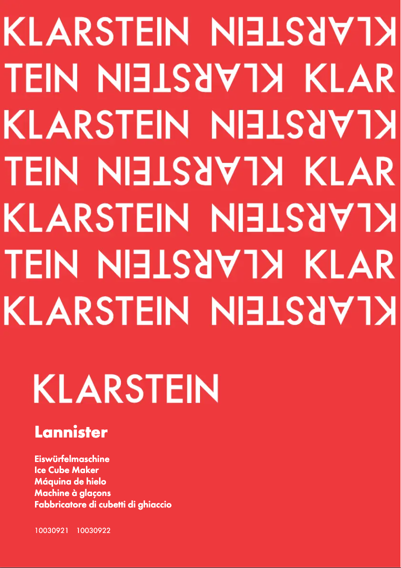 Page n°1 - Manuel utilisateur Klarstein Lannister 10030922