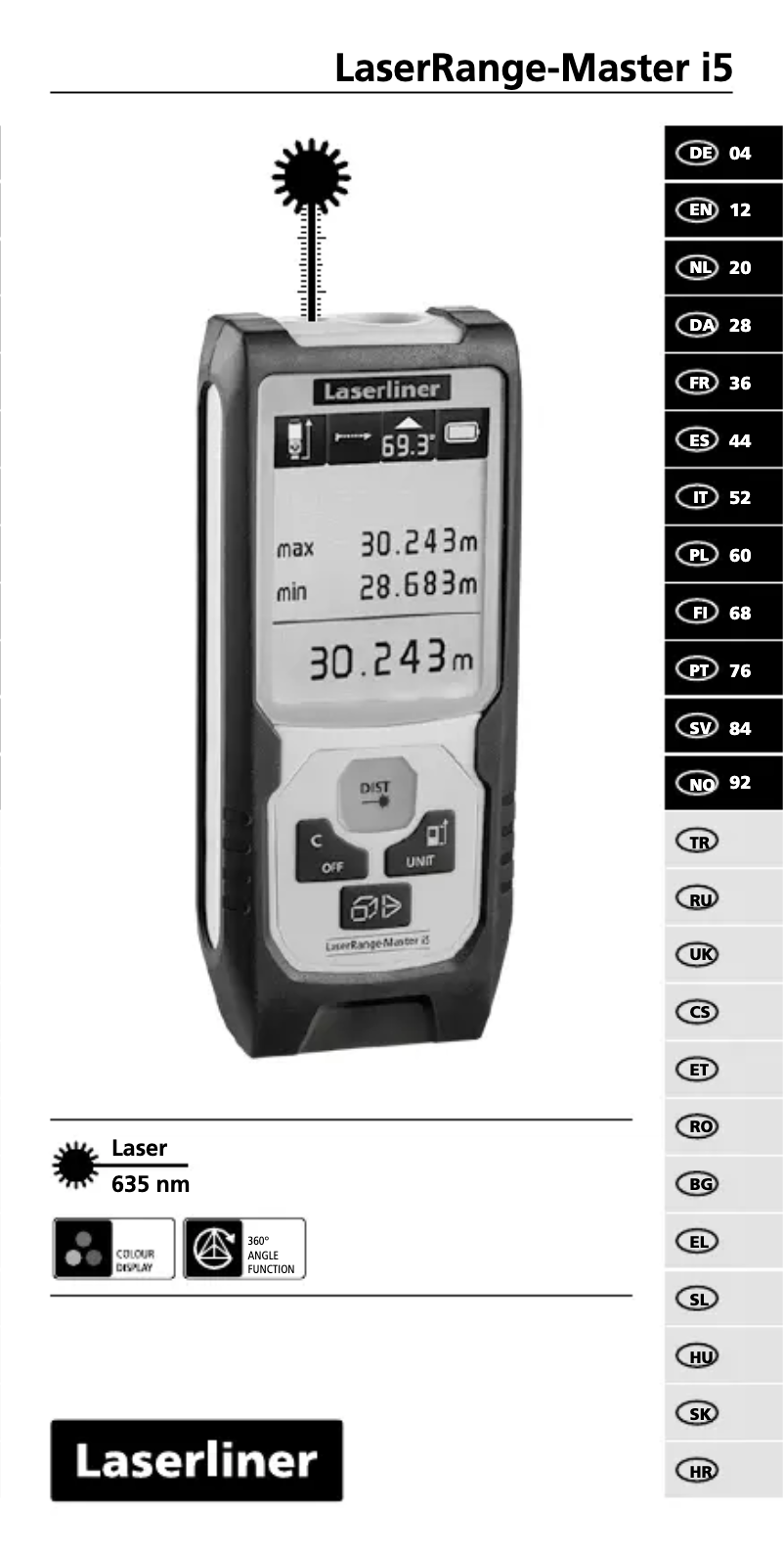 Page 1 of the manual User Manual Laserliner LaserRange-Master i5
