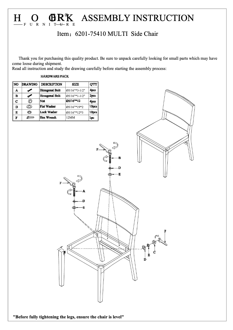 Page 1 de la notice Manuel utilisateur Hooker 6201-75410 MULTI