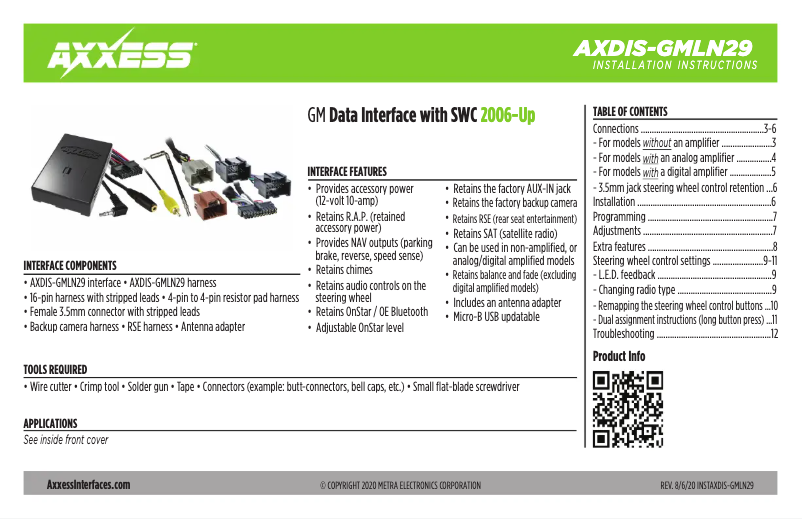 Image de la première page du manuel de l'appareil AXDIS-GMLN29